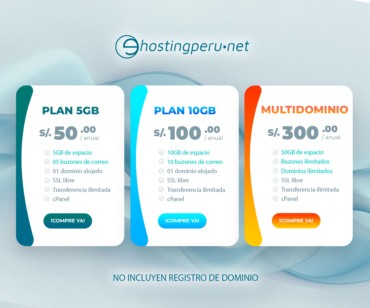 Dominios .COM, .NET, .PE, hosting gratis, hosting profesional y soluciones a medida