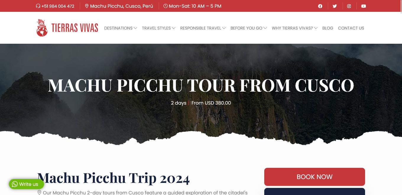 Renovada web para la prominente agencia de viajes Tierras Vivas